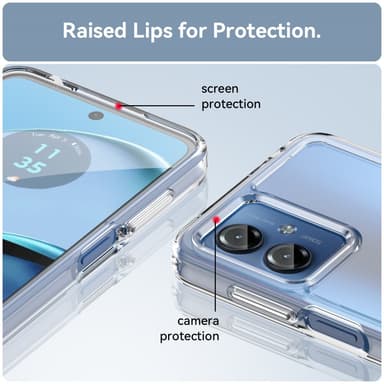SKALO Motorola Moto G14 Transparent TPU Metalknappar Skal - Transparent