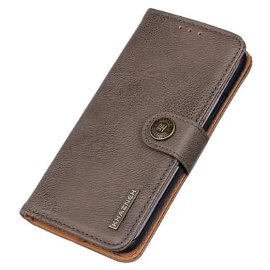 SKALO Motorola Moto G14 KHAZNEH Premium Plånboksfodral i PU-Läder - Khaki