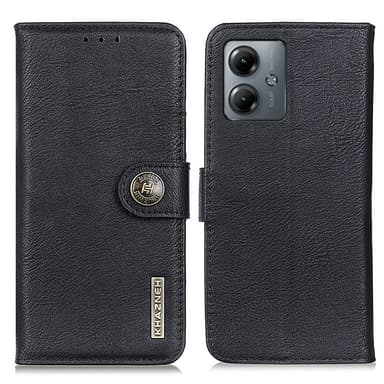 SKALO Motorola Moto G14 KHAZNEH Premium Plånboksfodral i PU-Läder - Svart