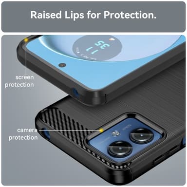 SKALO Motorola Moto G14 Armor Carbon Stöttåligt TPU-skal - Svart