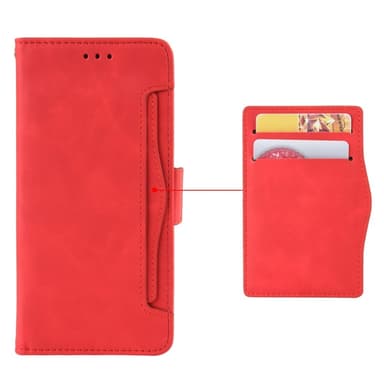SKALO Motorola Moto G14 6-FACK Plånboksfodral - Röd