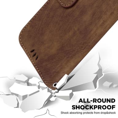 SKALO Motorola Moto G14 Embossed Tiger Plånbok - Brun