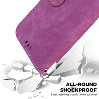 SKALO Motorola Moto G14 Embossed Tiger Plånbok - Cerise