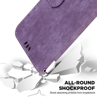SKALO Motorola Moto G14 Embossed Tiger Plånbok - Lila
