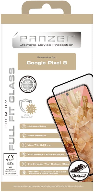 Panzer Full-Fit Google Pixel 8 skärmskydd