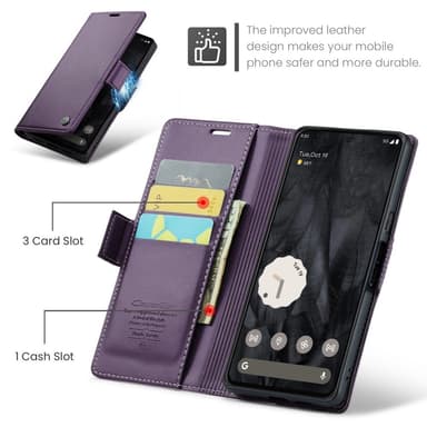 CASEME Plånboksfodral till Pixel 8 Pro - Lila