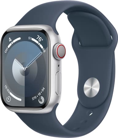 Apple Watch S9 41mm GPS+CEL (Silver Alu/Storm Blue sportband) M/L