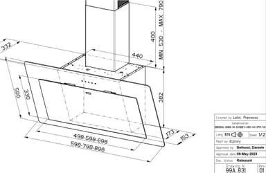 Epoq Vägghängd Köksfläkt FNO 605 BK (svart 60cm)