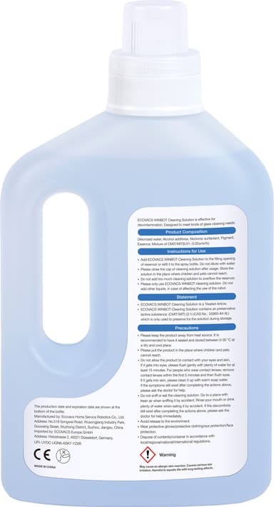Rengöringslösning för Ecovacs WINBOT W1 Pro fönsterputsrobot (1L)