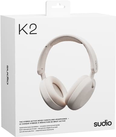 Sudio K2 trådlösa around-ear hörlurar (vit)