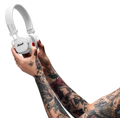 Marshall Major III trådlösa on-ear hörlurar (vit)