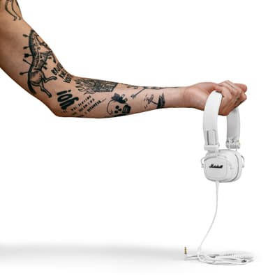 Marshall Major III on-ear hörlurar (vit)