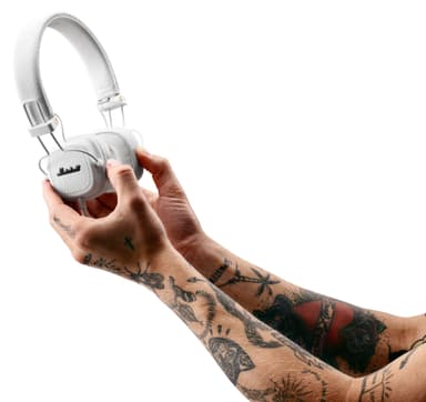 Marshall Major III on-ear hörlurar (vit)