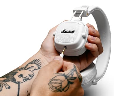 Marshall Major III on-ear hörlurar (vit)