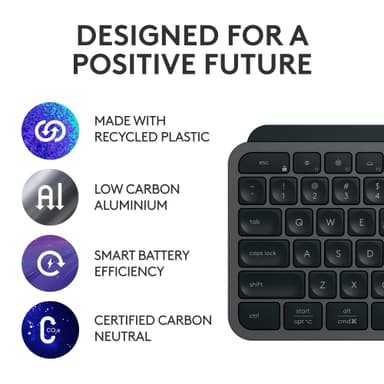 Logitech MX Keys S trådlöst tangentbord med handledsstöd (grafit)