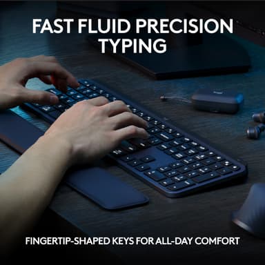 Logitech MX Keys S trådlöst tangentbord med handledsstöd (grafit)
