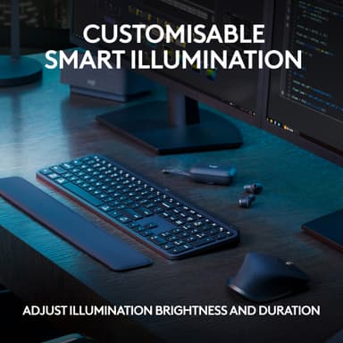 Logitech MX Keys S trådlöst tangentbord med handledsstöd (grafit)