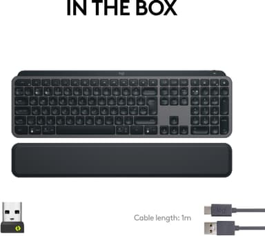 Logitech MX Keys S trådlöst tangentbord med handledsstöd (grafit)