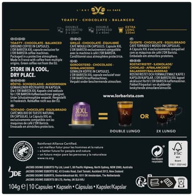L'OR Barista Extra Long intensity 8 kaffekapslar (10 pack)
