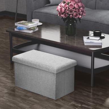 Hopfällbar bänk 49x30x30 cm Sittpall Sittkub (grå)