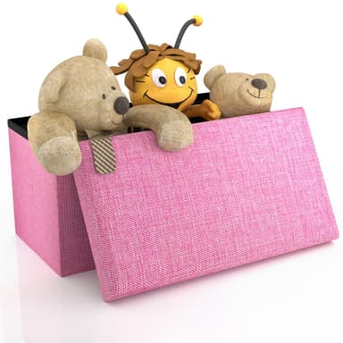 Hopfällbar bänk 49x30x30 cm Sittpall Sittkub (pink)