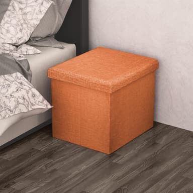 Hopfällbar sittpall 38x38x38 cm Sittstol (Apelsin)