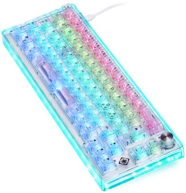 Deltaco DK460 tangentbord för gaming (transparent)