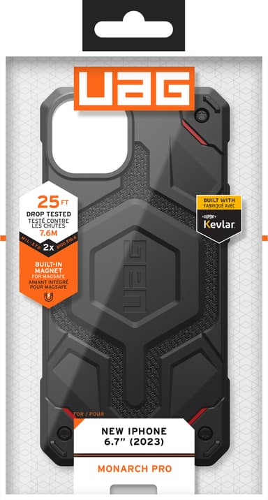 UAG Monarch Pro MagSafe iPhone 15 Plus fodral (kevlar)