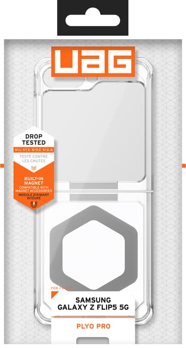 UAG Plyo Pro Samsung Galaxy Z Flip 5 fodral (genomskinligt/silver)
