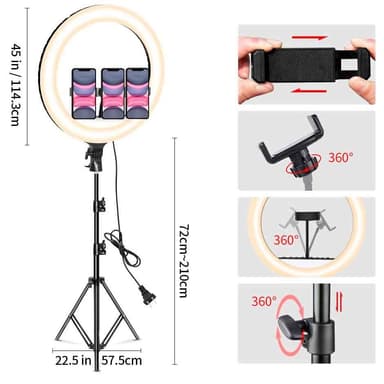 Snapsy Ring Light 18"" -Fotograferings ljus (210cm)