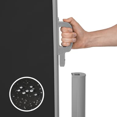 tectake Sidomarkis dubbel i Aluminium - 200 x 600 cm, svart
