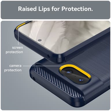 SKALO Google Pixel 8 Armor Carbon Stöttåligt TPU-skal - Blå