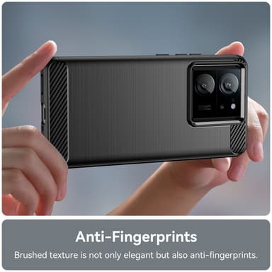SKALO Xiaomi 13T/13T Pro Armor Carbon Stöttåligt TPU-skal - Svart