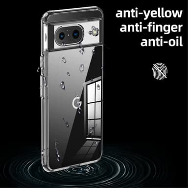 SKALO Google Pixel 8 TPU Clear Hybrid Skal - Svart