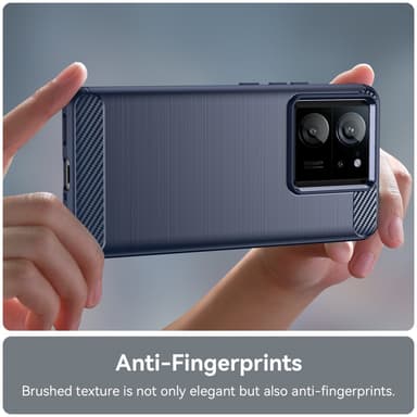 SKALO Xiaomi 13T/13T Pro Armor Carbon Stöttåligt TPU-skal - Blå