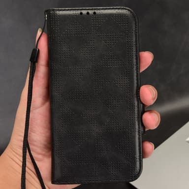 SKALO Google Pixel 8 Embossed Triangle Plånboksfodral - Svart