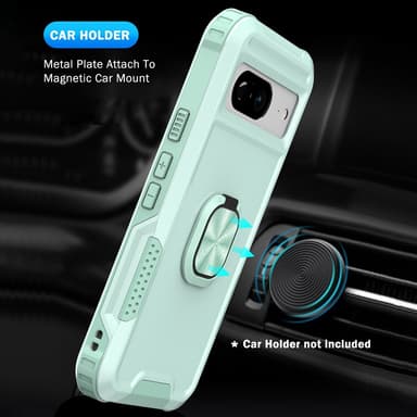 SKALO Google Pixel 8 Armor Hybrid Metallring skal - Turkos