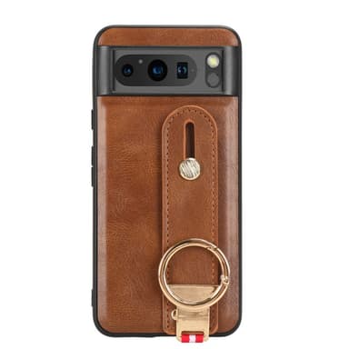 SKALO Google Pixel 8 Pro PU-Läder Skal med Handrem - Brun