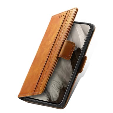 SKALO Google Pixel 8 CASENEO 002 Series Premium PU-Läder Plånbok - Ljusbrun