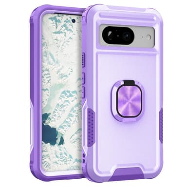 SKALO Google Pixel 8 Armor Hybrid Metallring skal - Lila