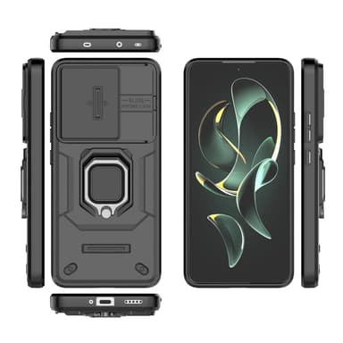 SKALO Xiaomi 13T/13T Pro Armor Hybrid Magnetring Kameraslider - Svart