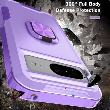 SKALO Google Pixel 8 Armor Hybrid Metallring skal - Lila