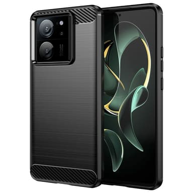 SKALO Xiaomi 13T/13T Pro Armor Carbon Stöttåligt TPU-skal - Svart