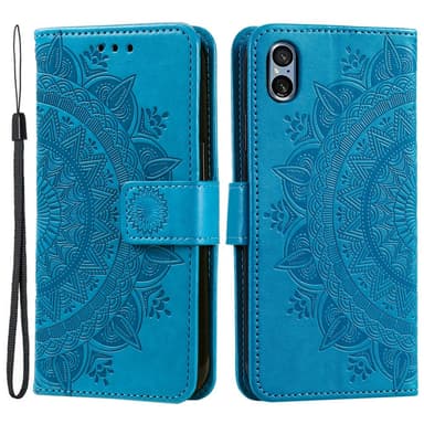 SKALO Sony Xperia 5 V Mandala Plånboksfodral - Blå