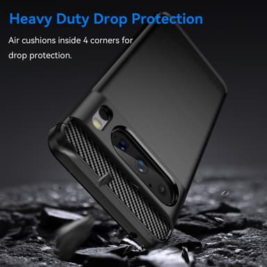SKALO Google Pixel 8 Pro Armor Carbon Stöttåligt TPU-skal - Svart