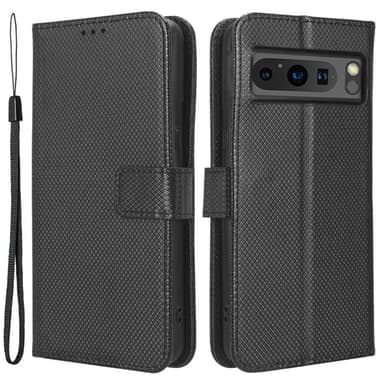 SKALO Google Pixel 8 Pro Premium Mini Romb Plånboksfodral - Svart