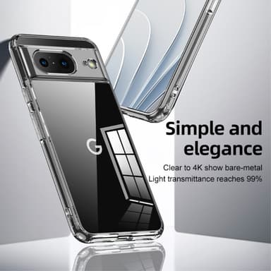 SKALO Google Pixel 8 TPU Clear Hybrid Skal - Svart