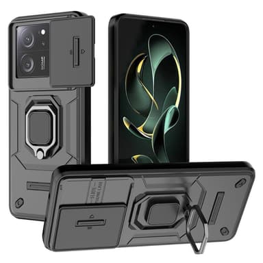 SKALO Xiaomi 13T/13T Pro Armor Hybrid Magnetring Kameraslider - Svart