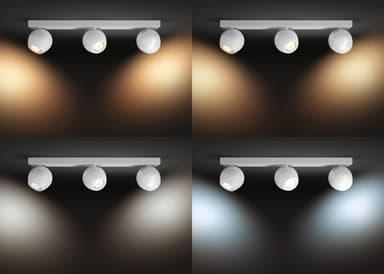 Philips Hue White ambiance Buckram trippel spotlight (vit)