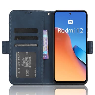 SKALO Xiaomi Redmi 12 4G/5G 6-FACK Plånboksfodral - Blå